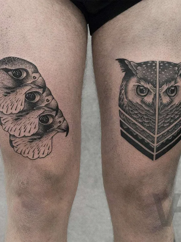 black blackwork tattoo auf thigh #22076 | Tätowierer Valentin Hirsch