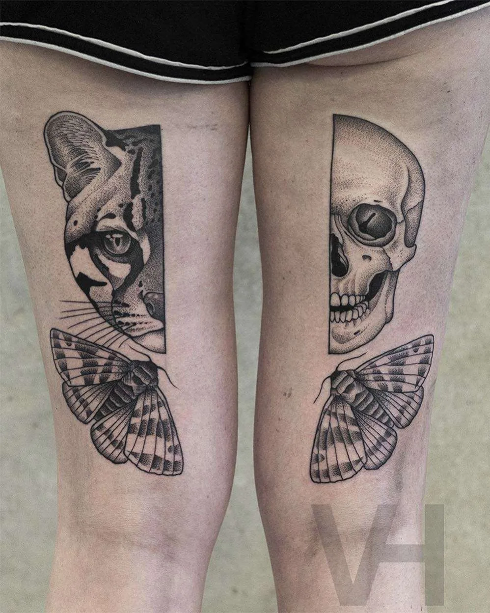 Tattoo artist Valentin Hirsch, authors style simmetrical dotwork tattoo | Germany