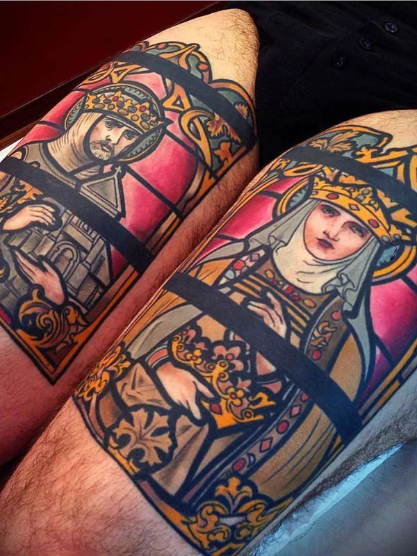color illustrative Tatuagem em thigh #22645 | Tatuador Mikael de Poissy