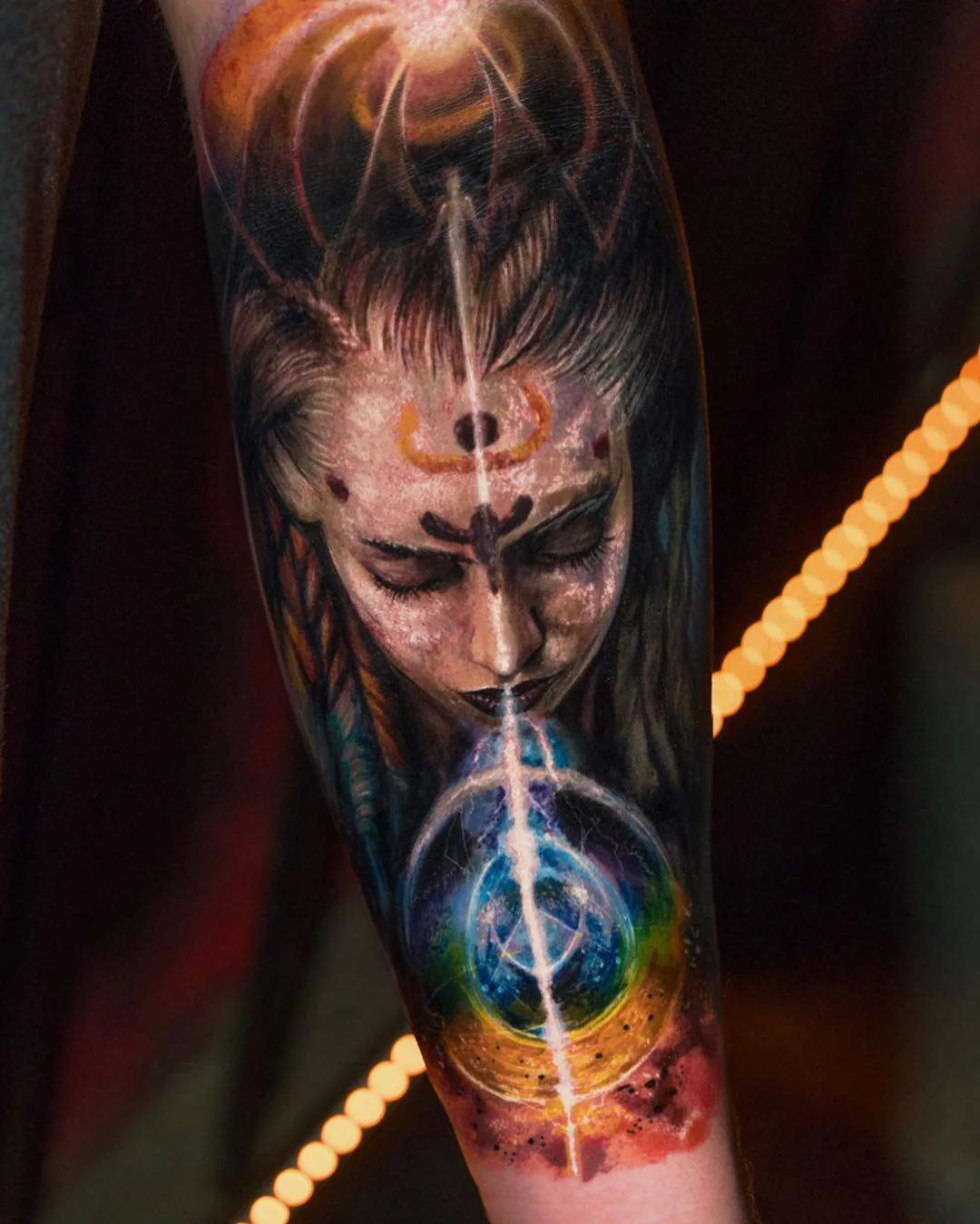 Tattoo artist Yomico Moreno, authors style color portrait realism, surrealism | USA
