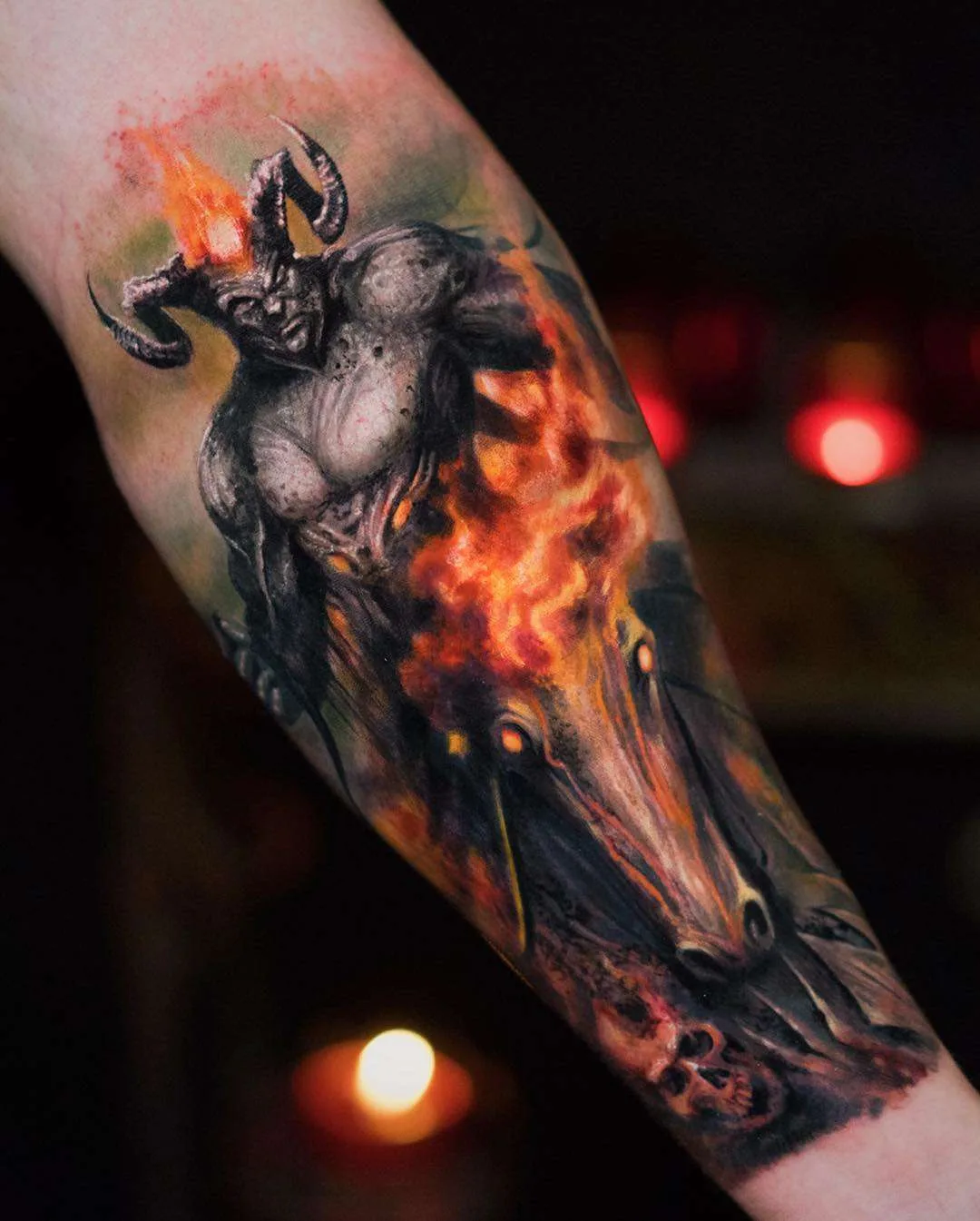 Tattoo artist Yomico Moreno, authors style color portrait realism, surrealism | USA