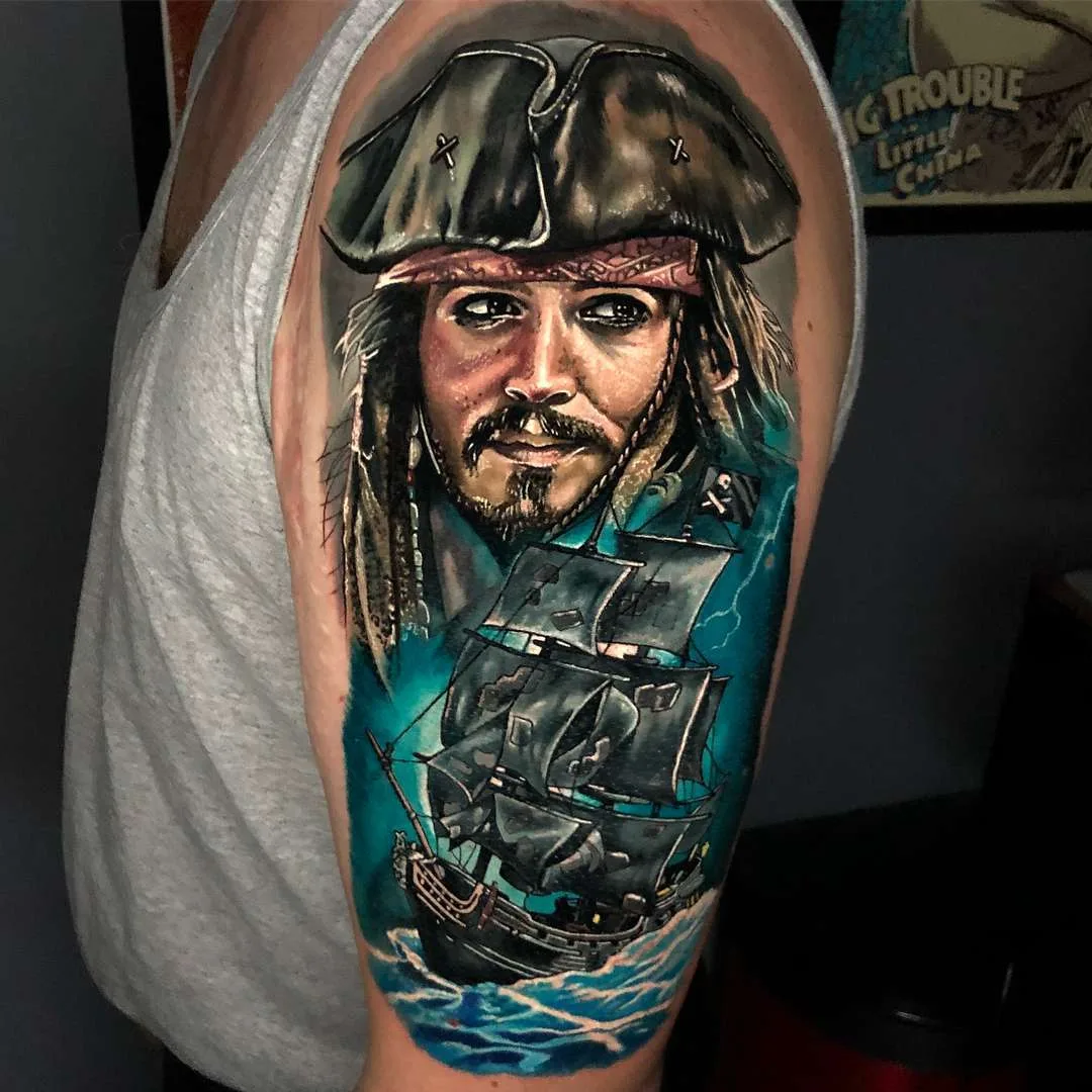 Tattoo artist Alex Rattray, authors style color portrait realism | United Kingdom