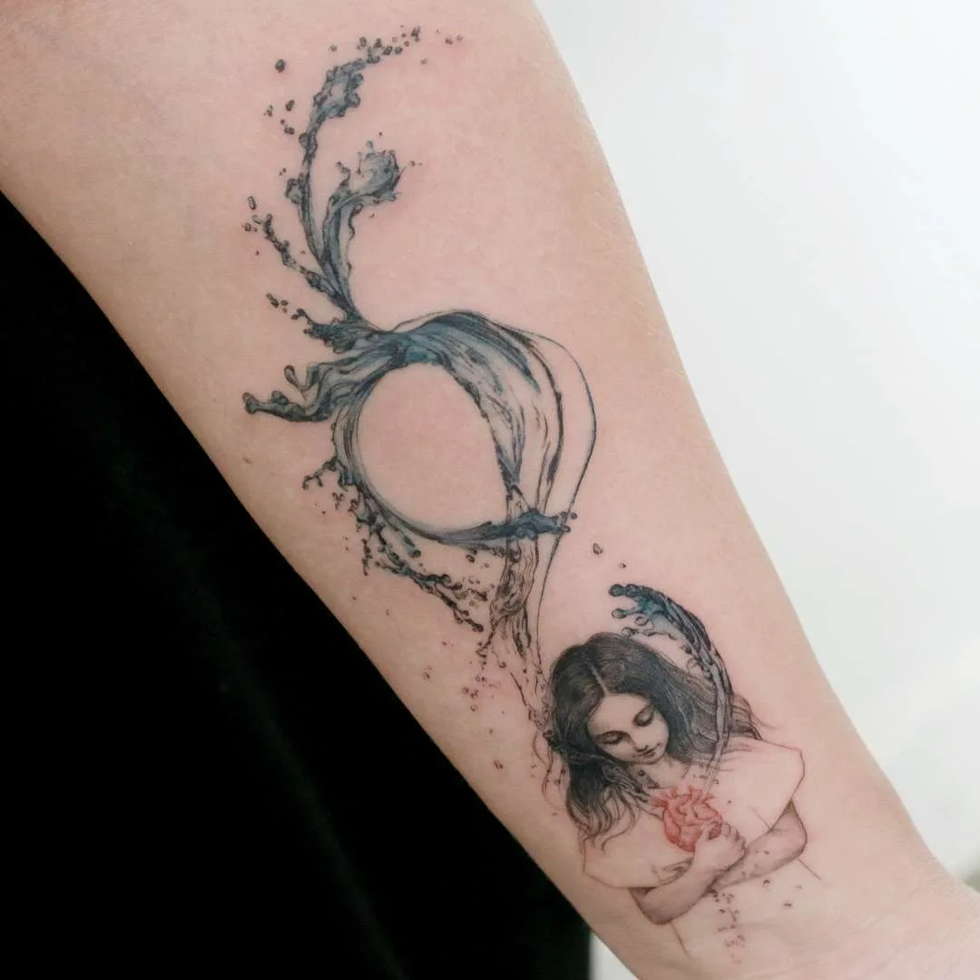 Tattoo artist Doy, authors style watercolor tattoo, minimalistic | Korea