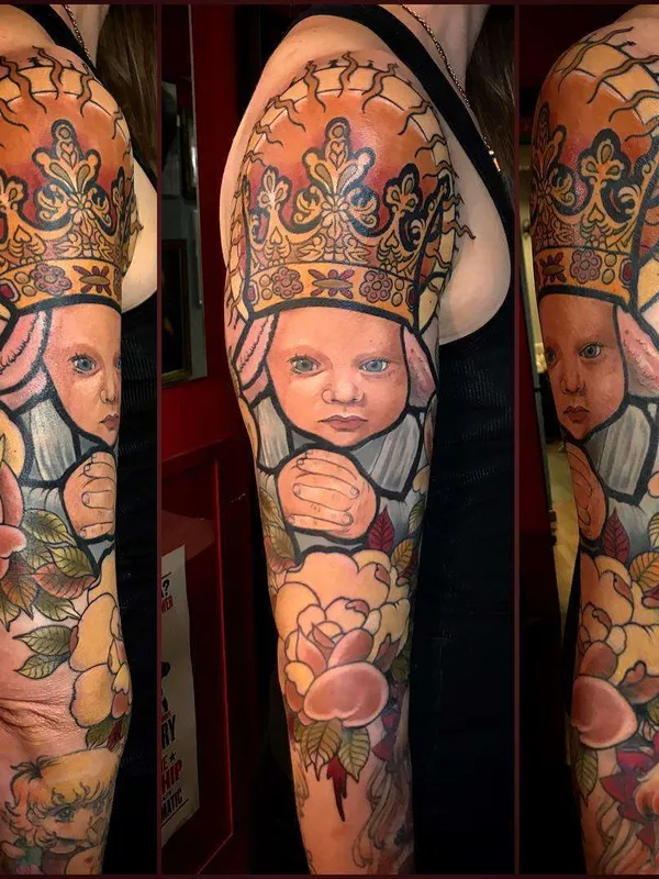 female color illustrative Tatuagem em full sleeve #22646 | Tatuador Mikael de Poissy