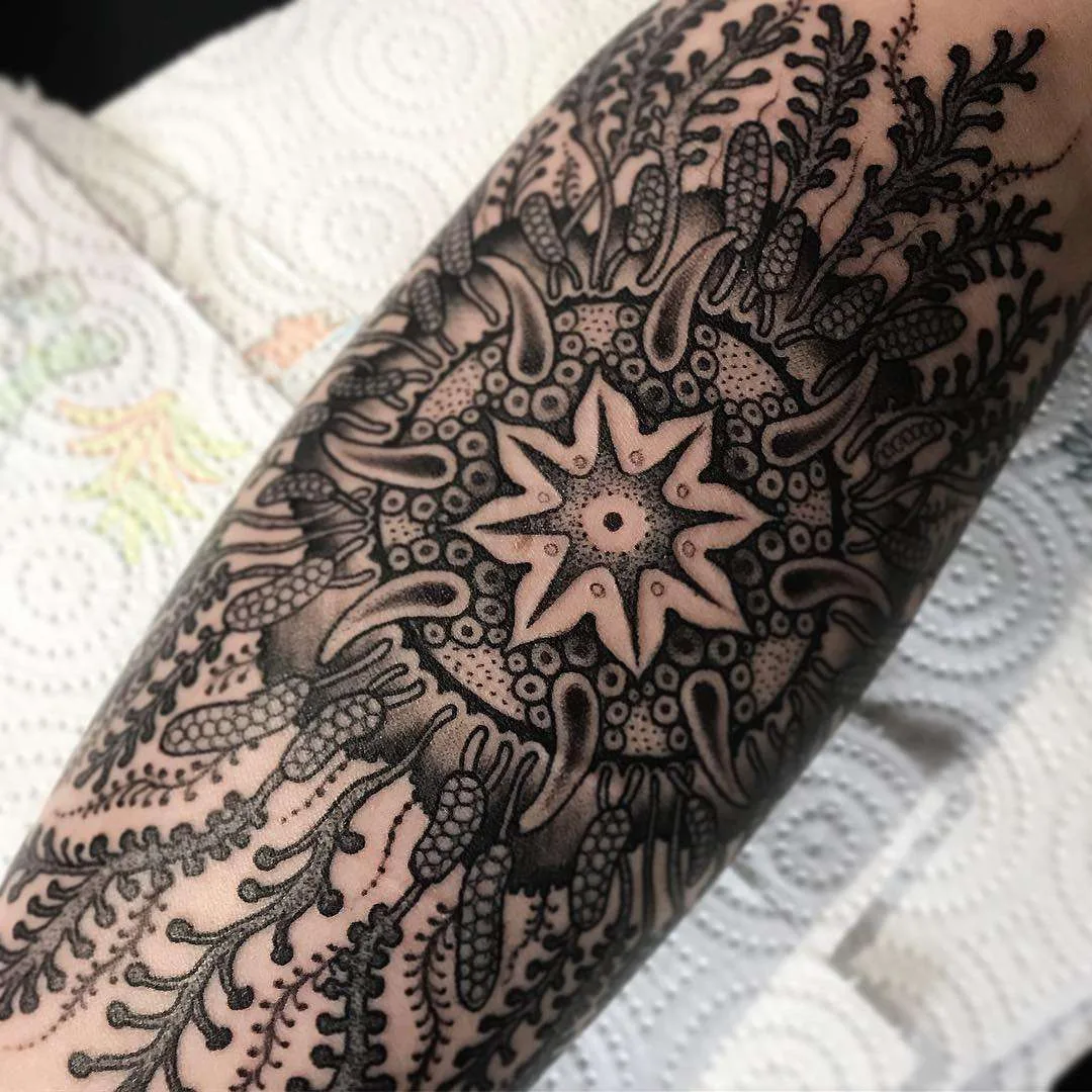 Tattoo artist Jondix, authors style black ornamental tattoo | United Kingdom