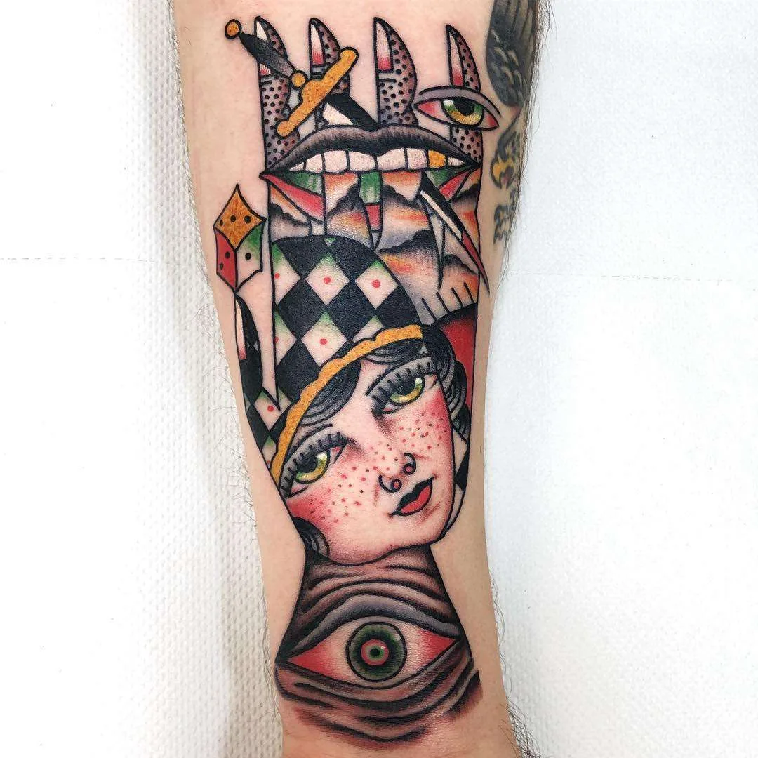 Tattoo artist Mario Teide, authors style color surrealistic traditional tattoo | United Kingdom, London