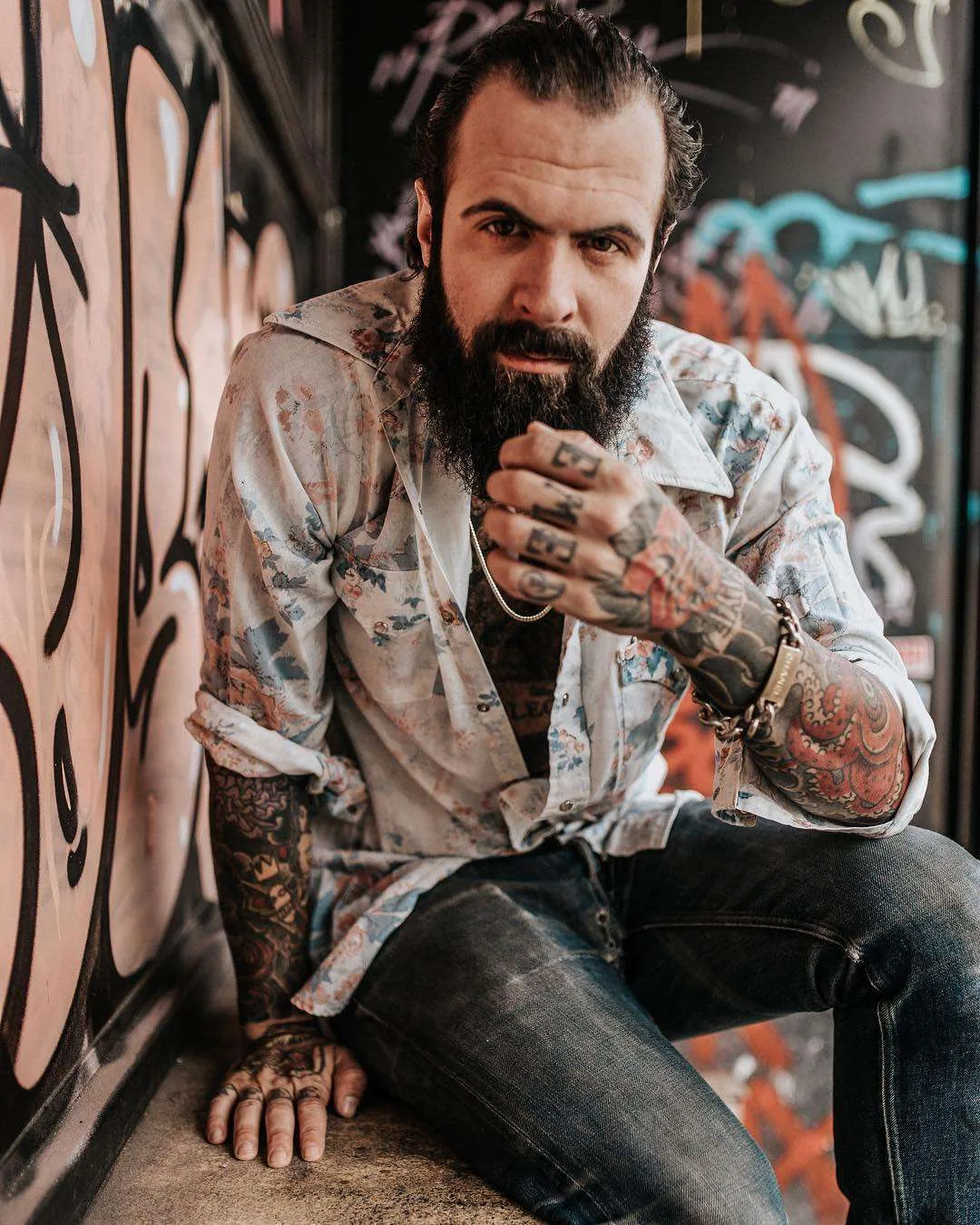Modello tatuato Brett David, modello alternativo, uomo tatuato | USA