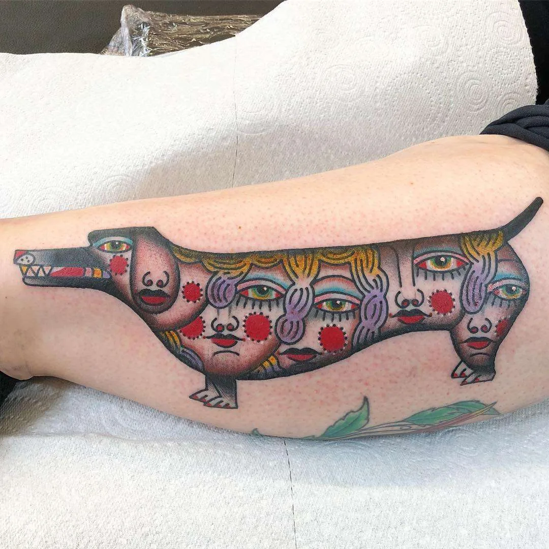 Tattoo artist Mario Teide, authors style color surrealistic traditional tattoo | United Kingdom, London