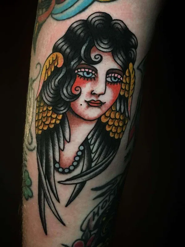 female color traditional Tatuagem em forearm #22384 | Tatuador Britney Goodman