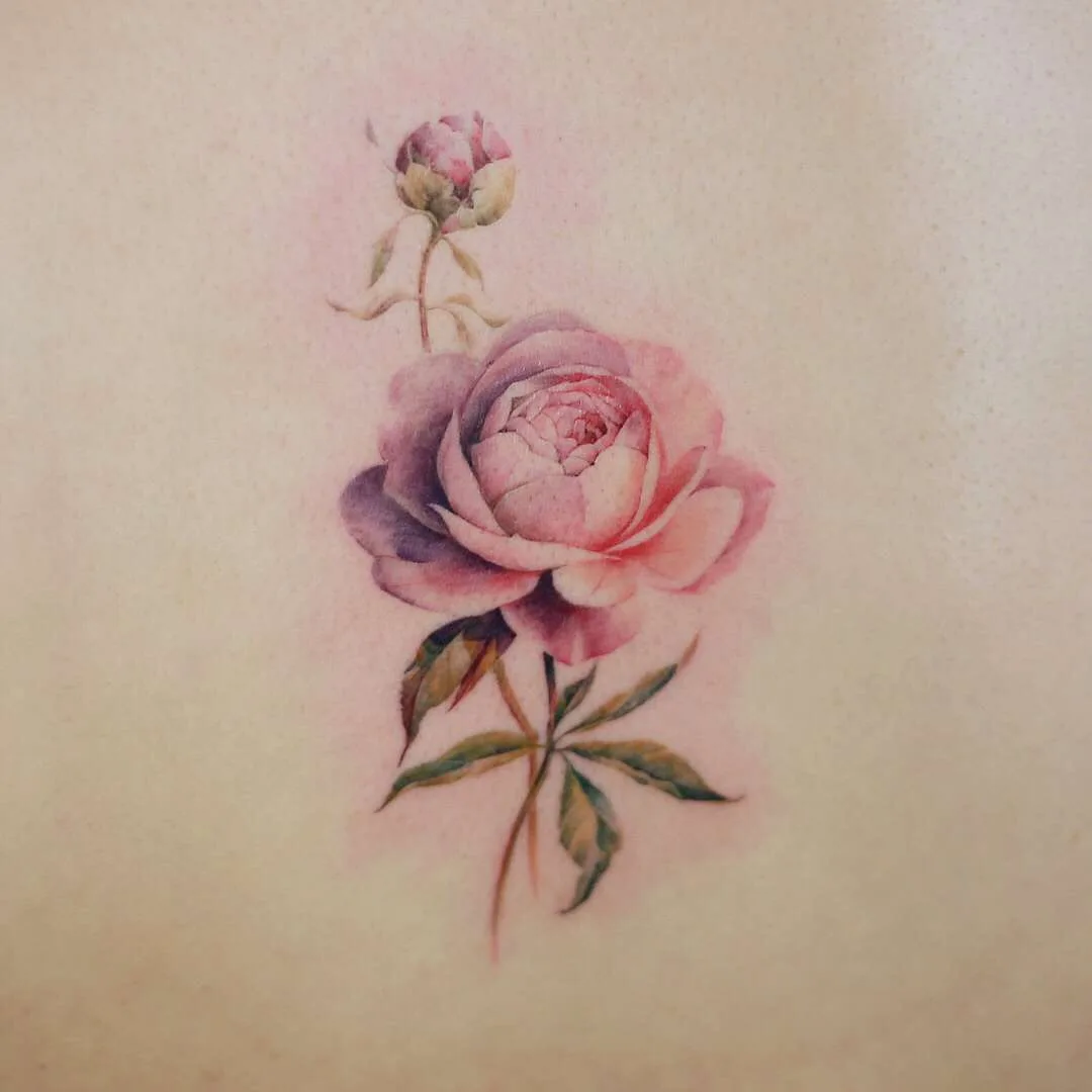 Tattoo artist Doy, authors style watercolor tattoo, minimalistic | Korea