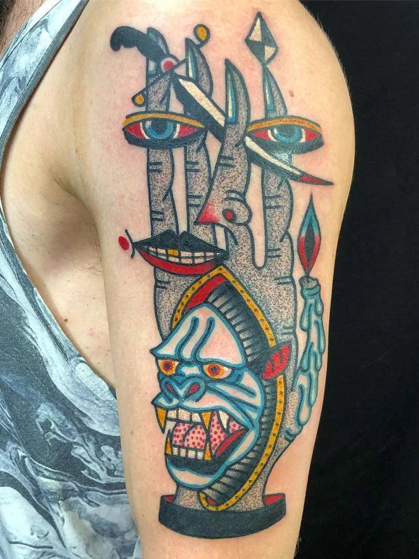 color neo traditional татуировка на upper arm #22269 | Тату мастер Mario Teide