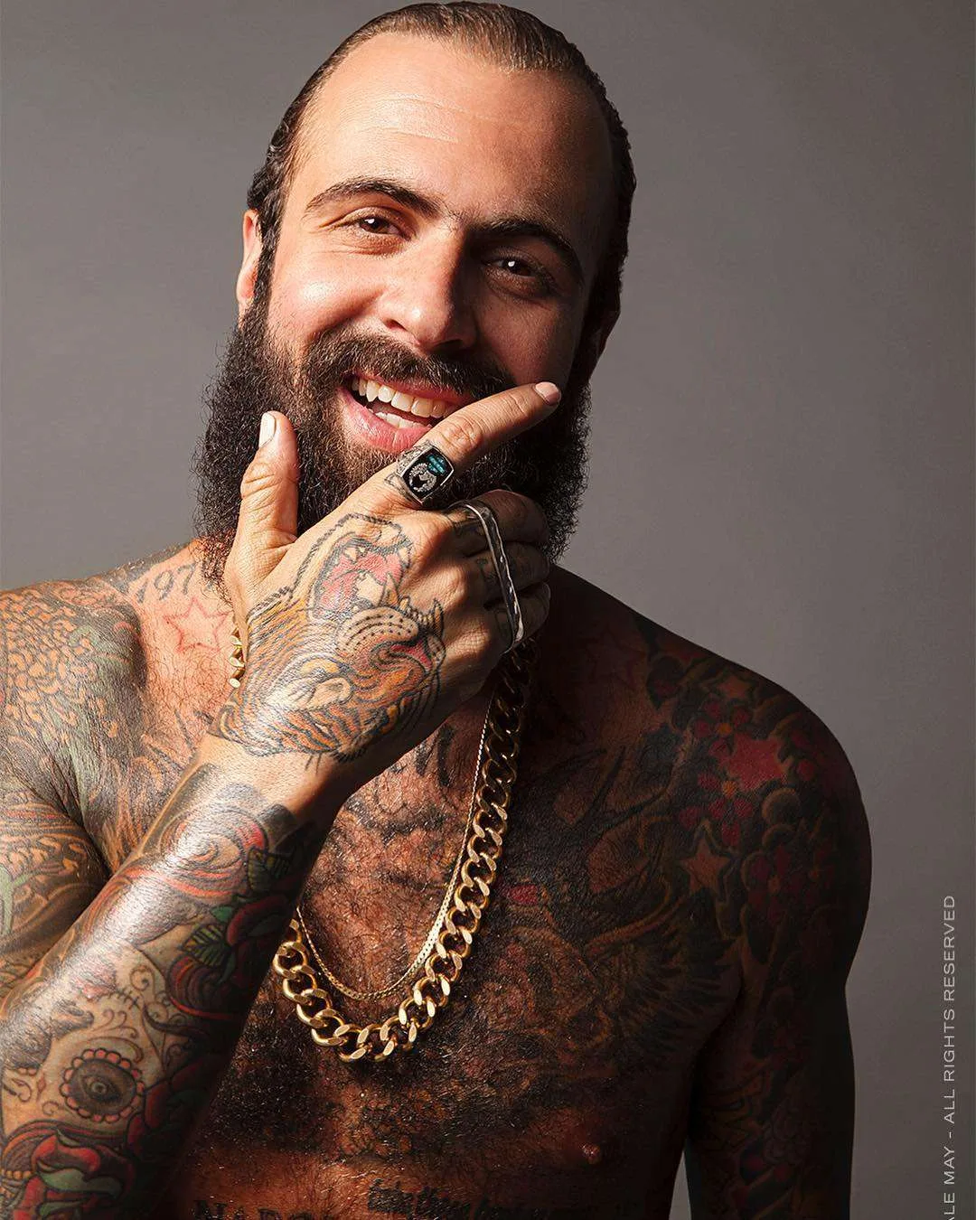 Modello tatuato Brett David, modello alternativo, uomo tatuato | USA