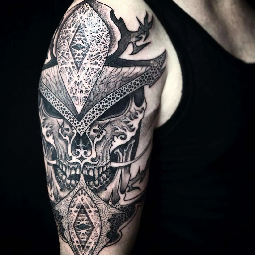Tattoo artist Jondix, authors style black ornamental tattoo | United Kingdom