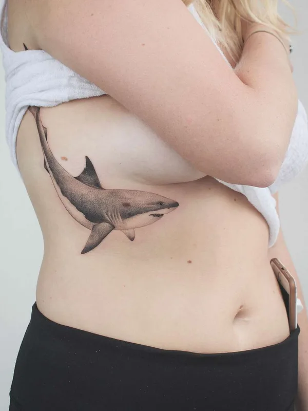 female black and grey realism tattoo on ribcage #22197 | Tattoo Artist Bryan Gutierrez