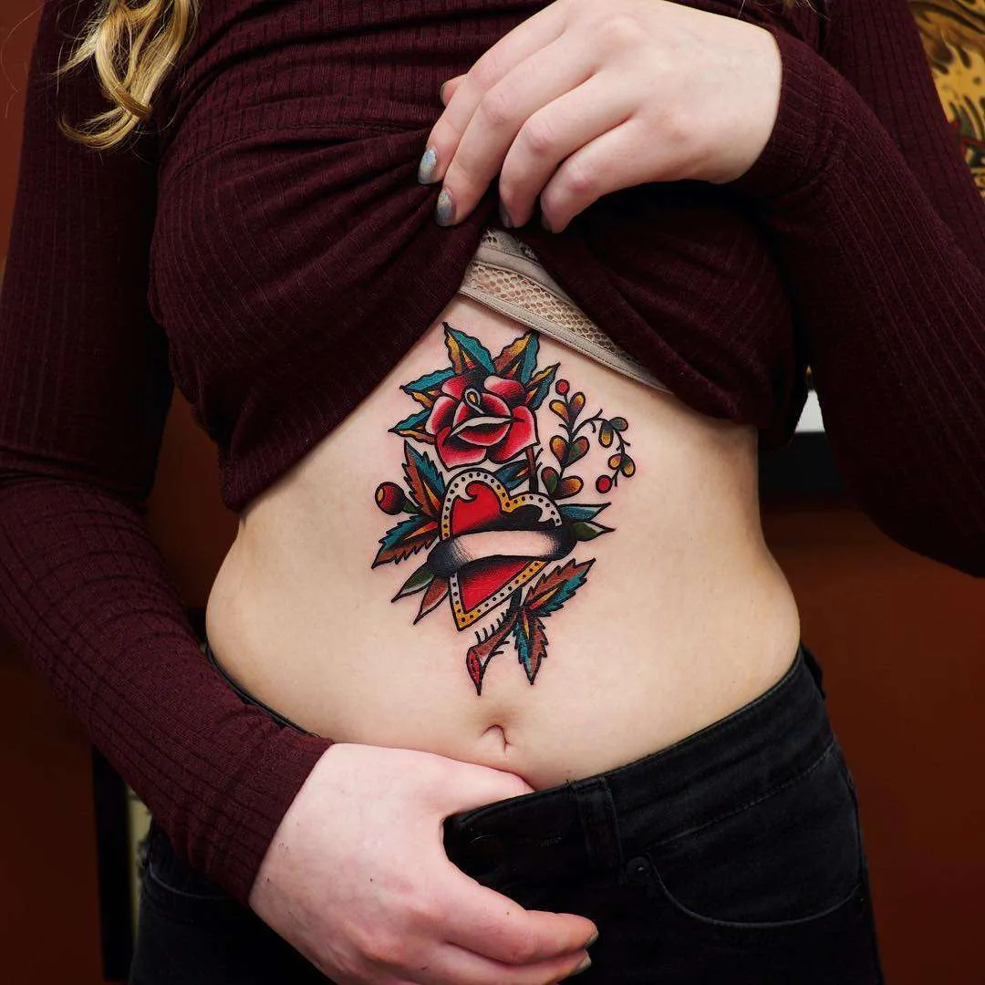 Tattoo artist Electric Martina, color traditional old school tattoo | Sweden