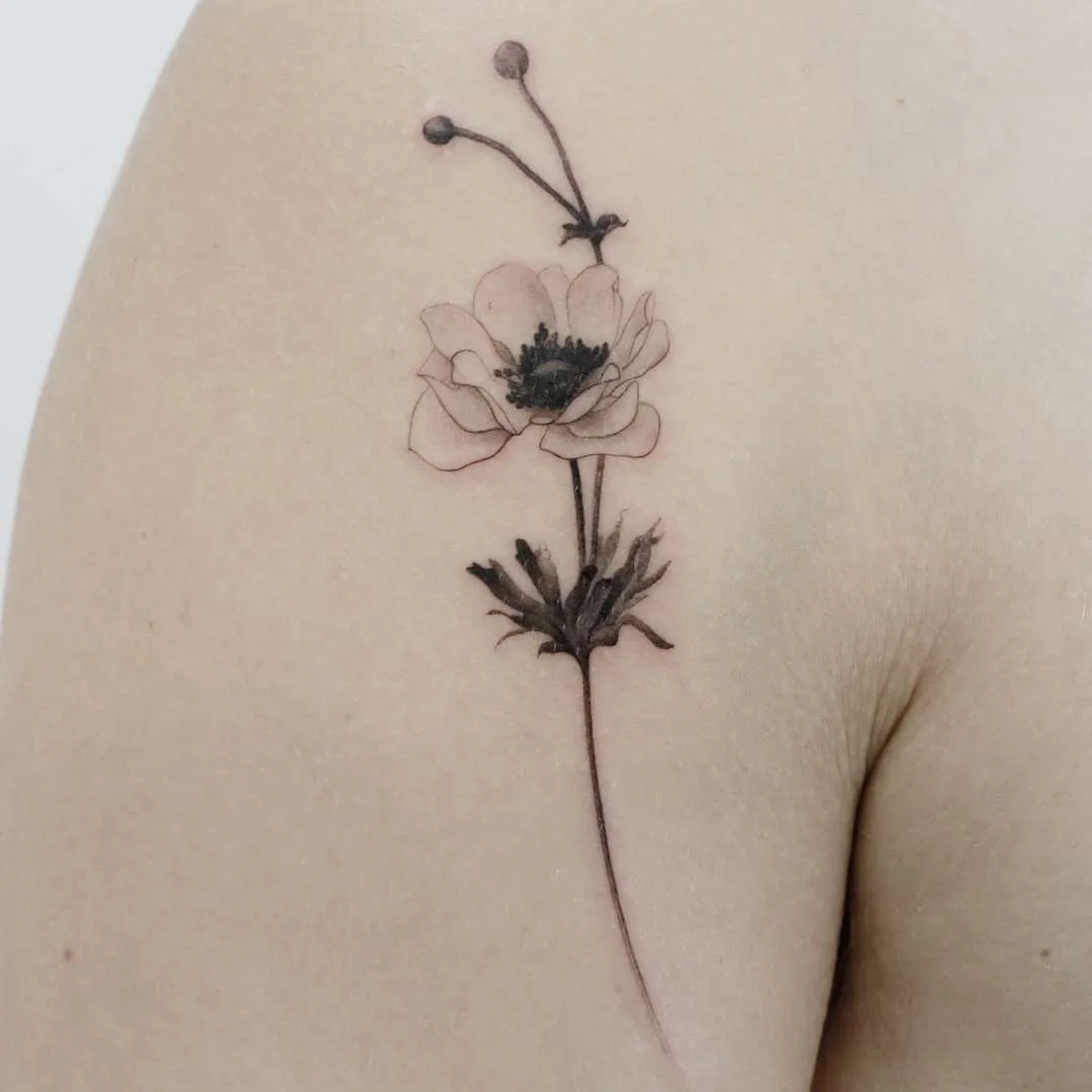 Tattoo artist Doy, authors style watercolor tattoo, minimalistic | Korea