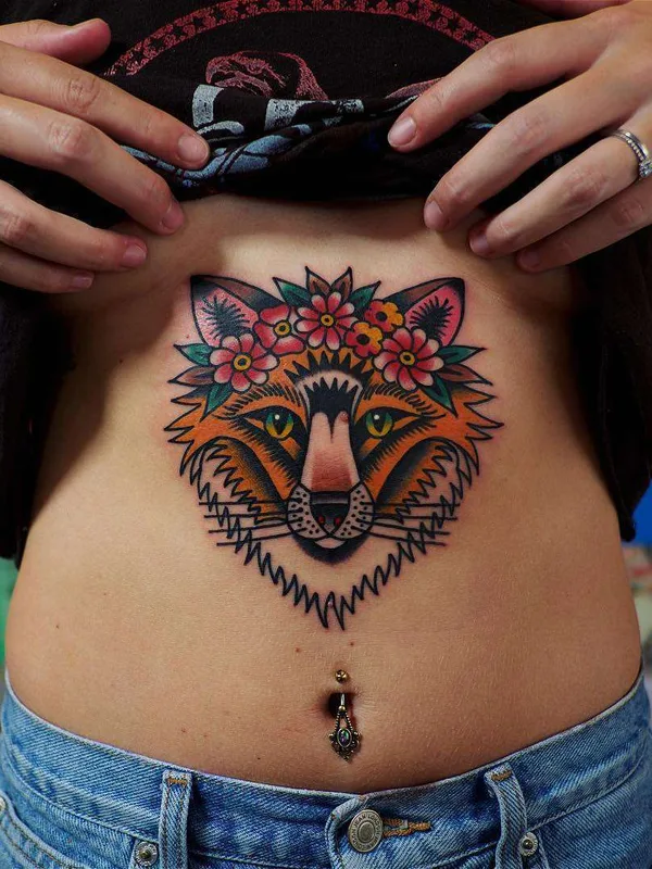female color neo traditional Tatuagem em stomach #21947 | Tatuador Electric Martina