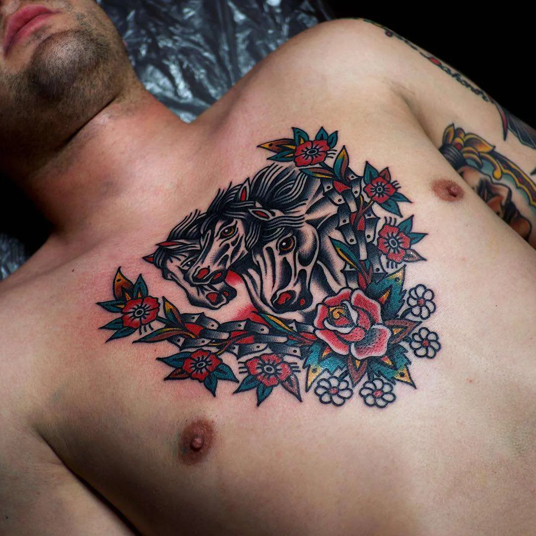 Tattoo artist Electric Martina, color traditional old school tattoo | Sweden