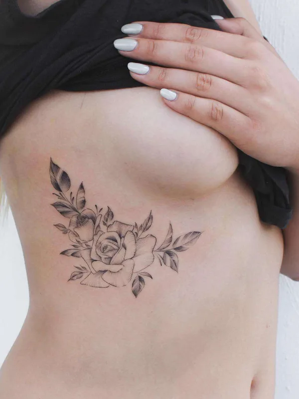 female black and grey fineline tattoo on ribcage #22201 | Tattoo Artist Bryan Gutierrez
