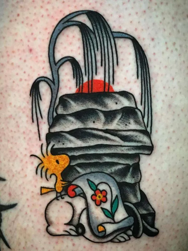 color traditional Tatuagem em thigh #22388 | Tatuador Britney Goodman