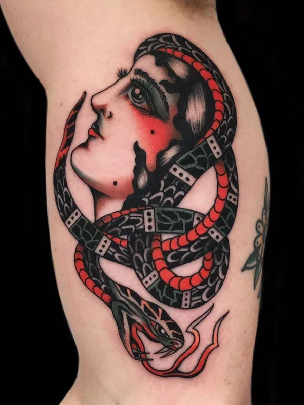 color neo traditional Tatuagem em bicep #22612 | Tatuador Chingy Fringe