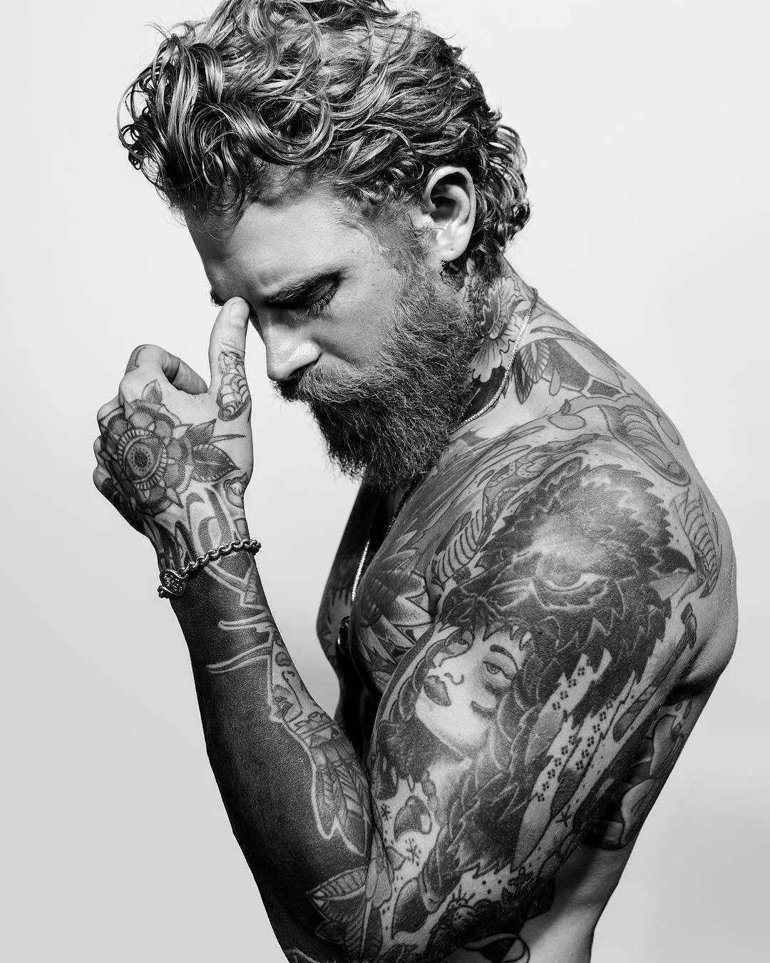 Tattooed model Josh Mario John, alternative photo model, inked guy | USA