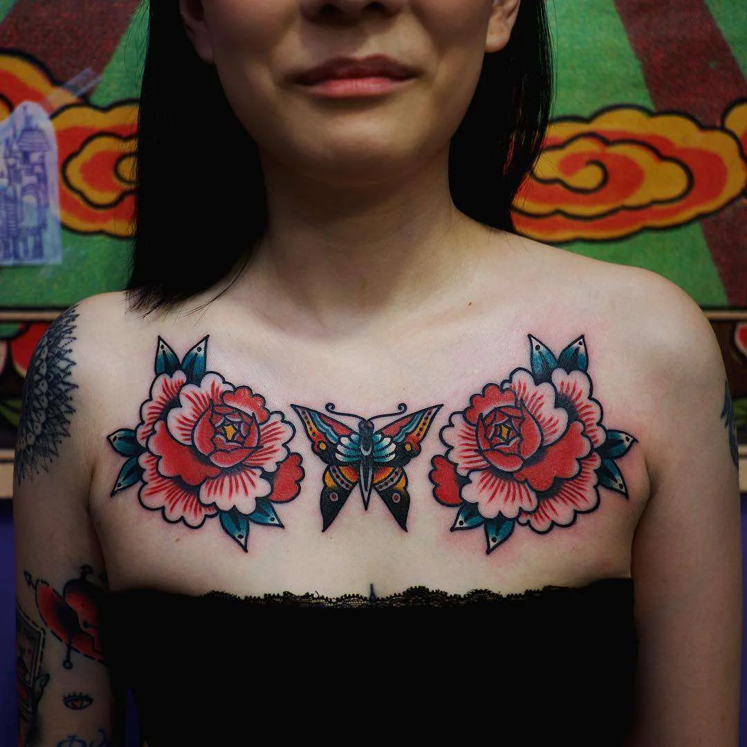 Tattoo artist Electric Martina, color traditional old school tattoo | Sweden