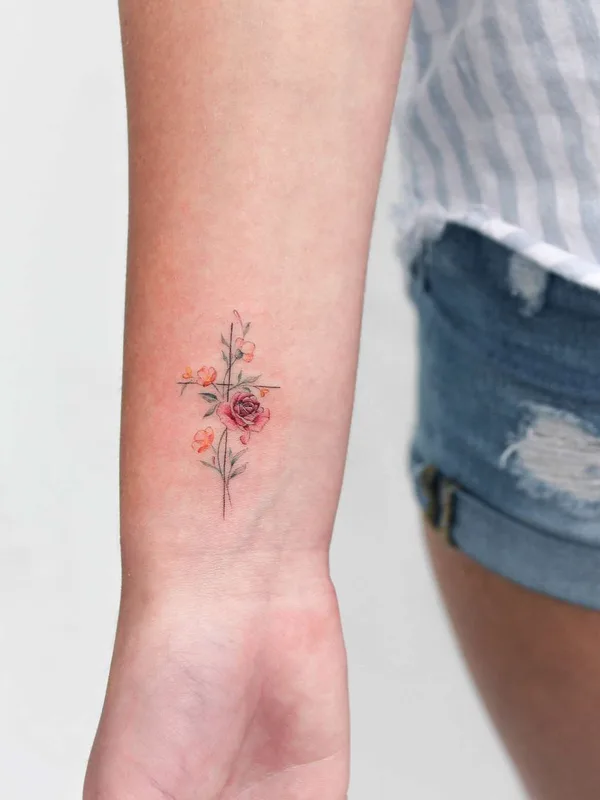 female color fineline tattoo on wrist #22206 | Tattoo Artist Bryan Gutierrez
