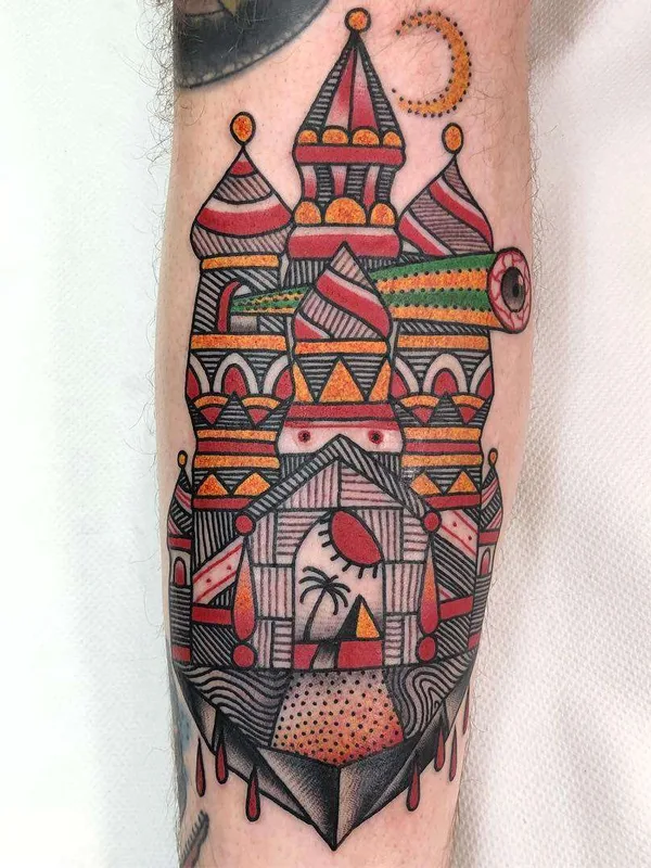 color illustrative татуировка на calf #22276 | Тату мастер Mario Teide
