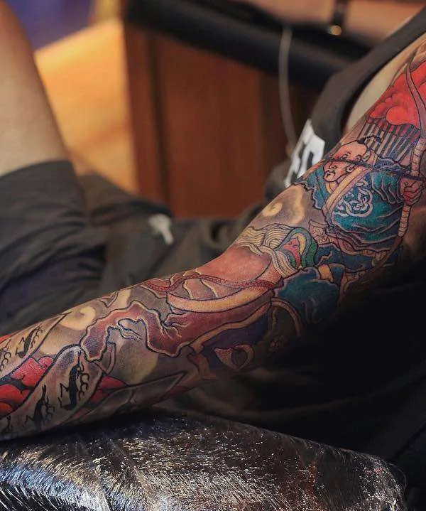 color japanese 纹身 在 full sleeve #22000 | 纹身师 Yideer