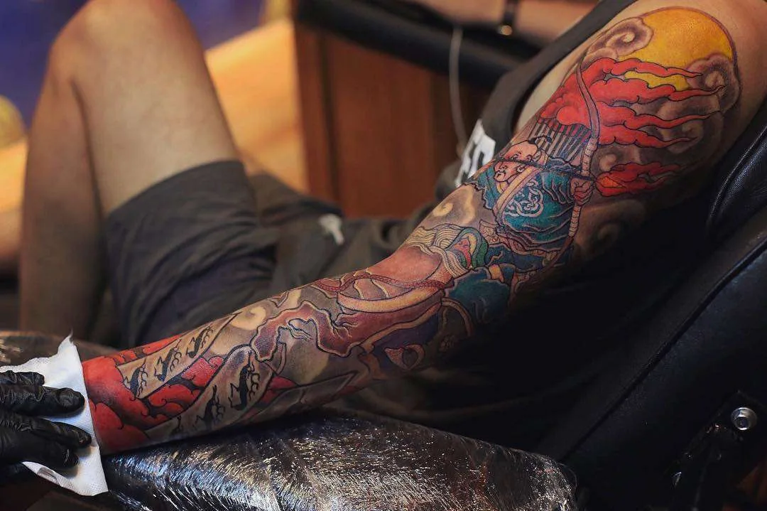 Mongol Wuvnen Tattoo Studio, color traditional mongolian tattoo | China