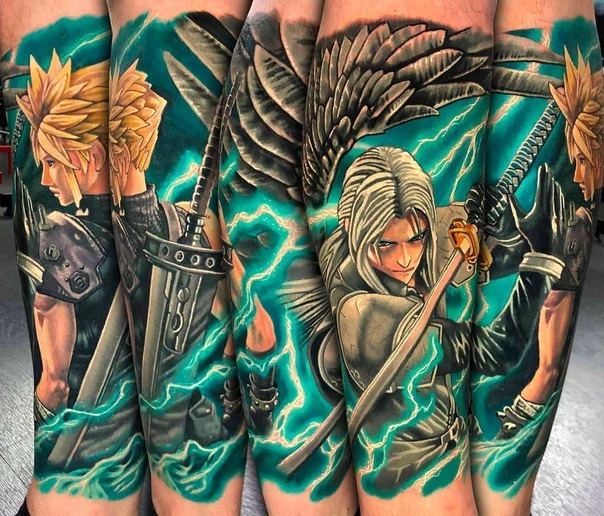 Realism Character, Sword tattoo on Full Sleeve