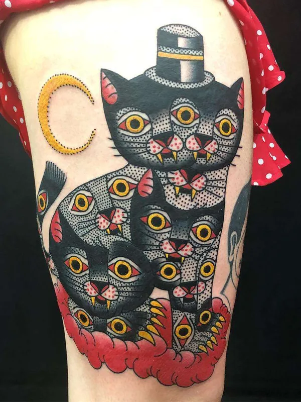 color neo traditional татуировка на thigh #22272 | Тату мастер Mario Teide