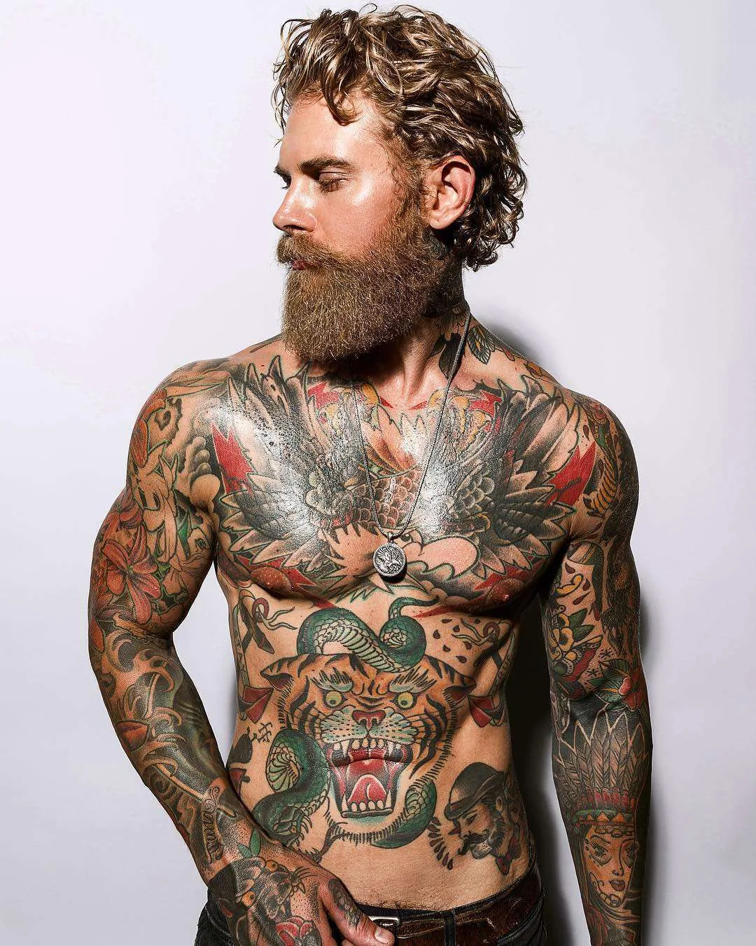 Tattooed model Josh Mario John, alternative photo model, inked guy | USA