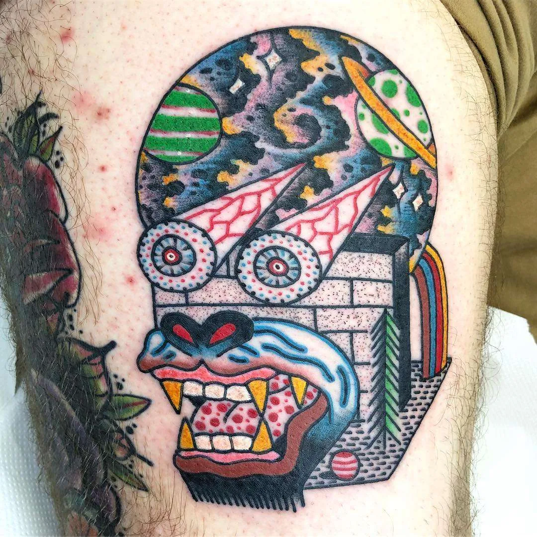 Tattoo artist Mario Teide, authors style color surrealistic traditional tattoo | United Kingdom, London
