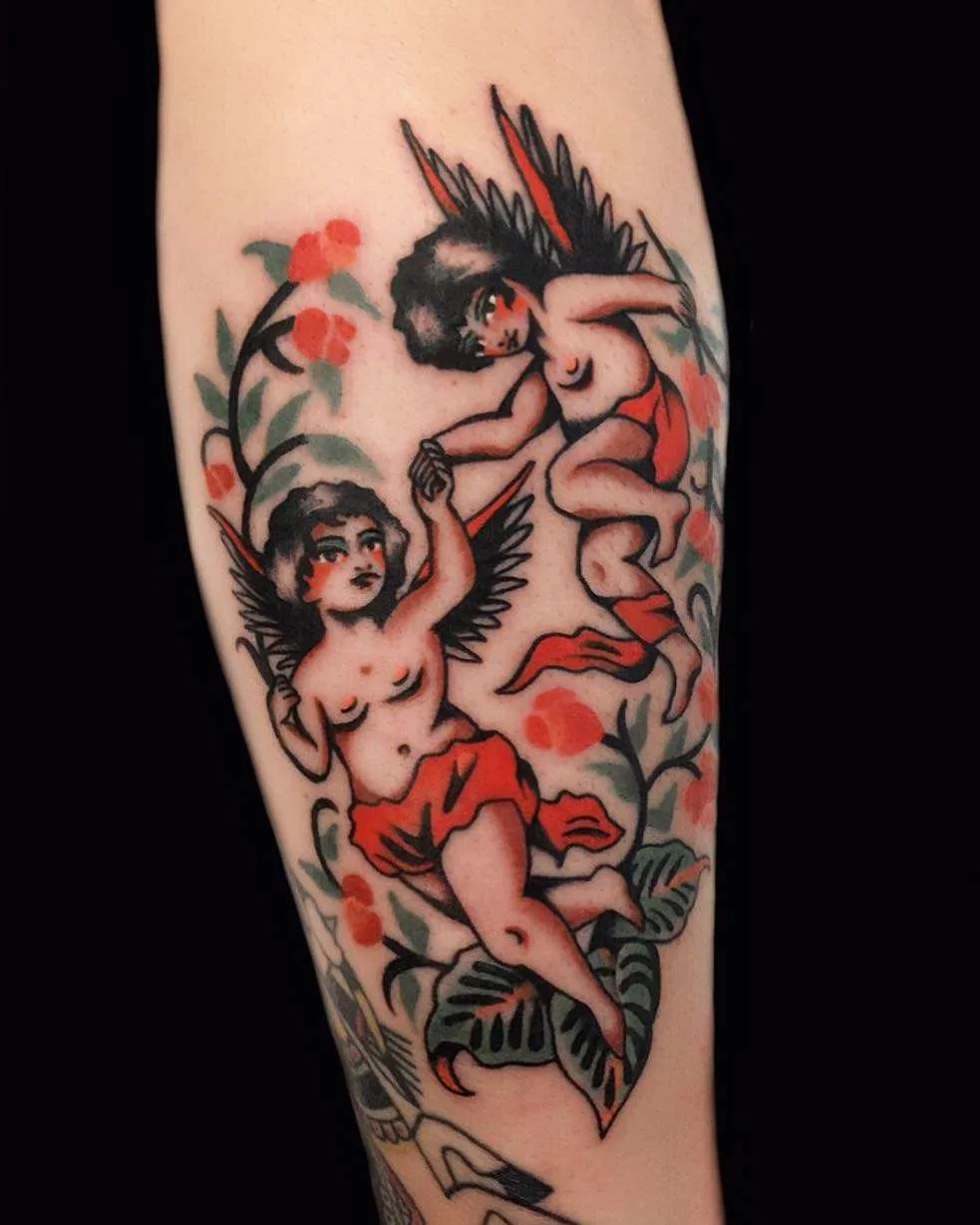 Tattoo artist Chingy Fringe, color old school , traditional tattoo | Australia