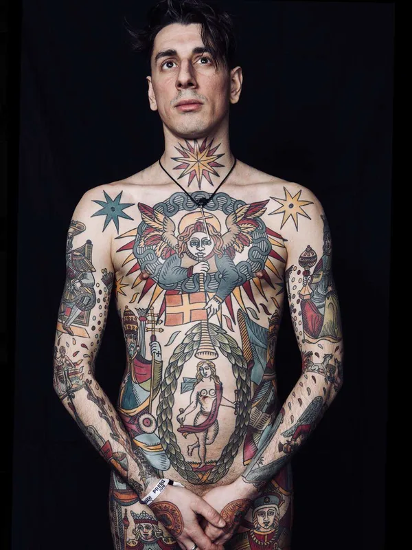 male color traditional Tatuagem em full body #22651 | Tatuador Mikael de Poissy