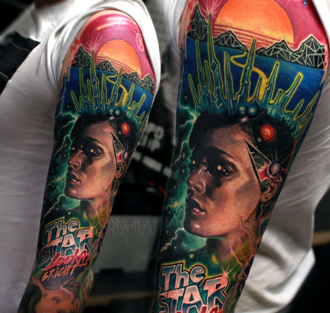 Тату мастер Aleksey Mashkov, авторские цветные арт портретные реализм татуировки. Фото тату | Москва, Россия