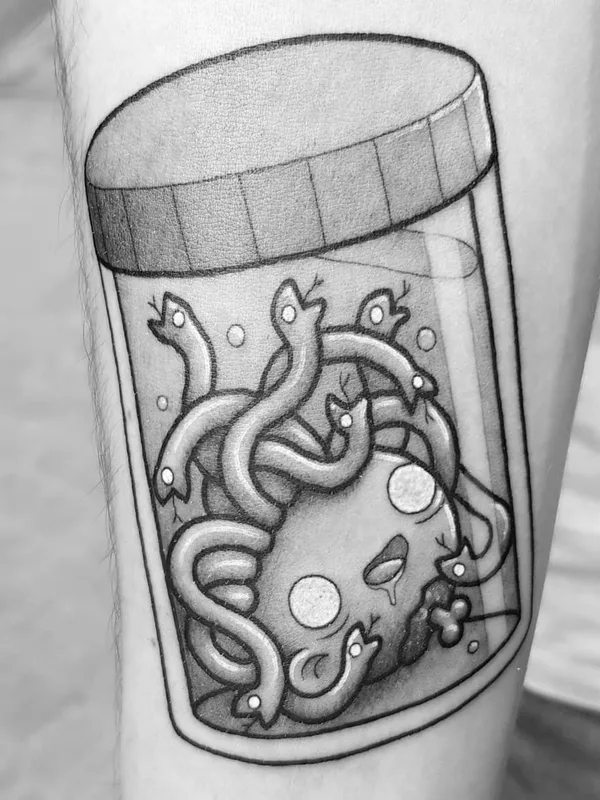 black and grey blackwork 纹身 在 forearm #31572 | 纹身师 Perou