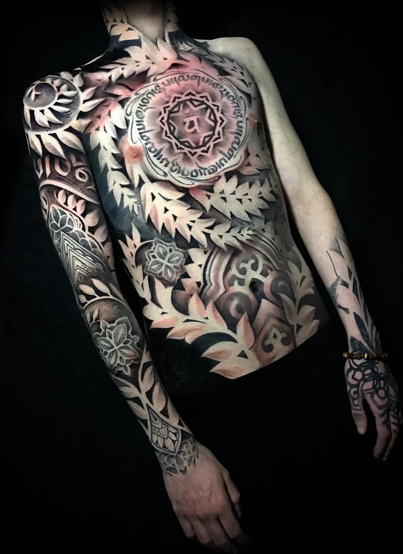 Tatuagens ornamentais de contraste preto com John Del-Pinto