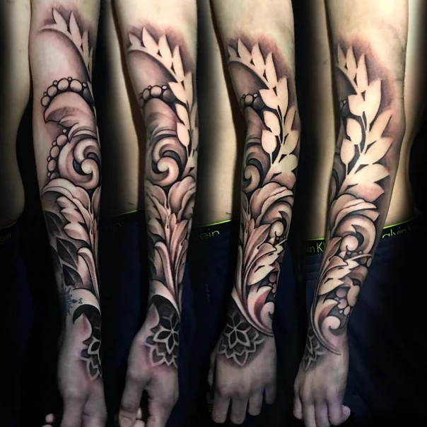 Ornamental Floral, Mandala tattoo on Full Sleeve
