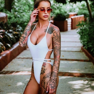 🔥 Горячие фото, портфолио модели  #31633 Тату модель Laurence Bédard