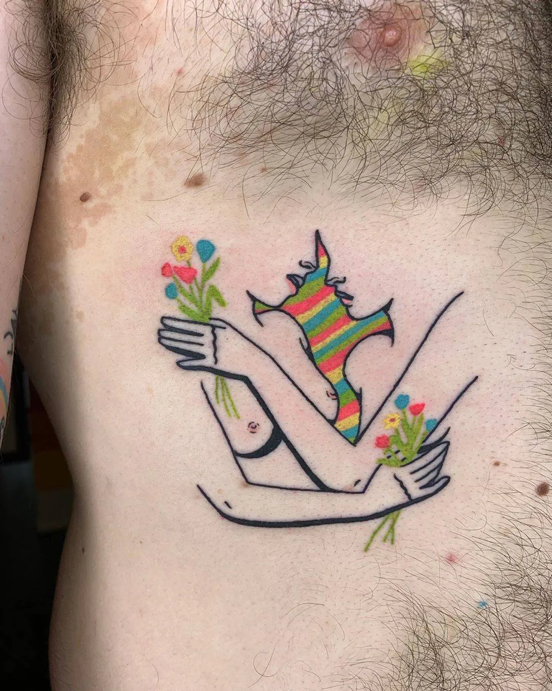Tattoo artist Brit Abad, color and black minimalistic tattoo | Portland, USA
