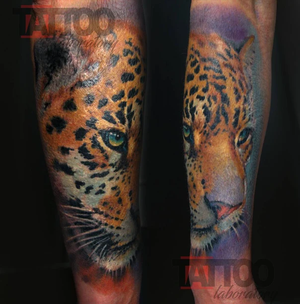 Реализм Animal, Jaguar tattoo на Предплечье