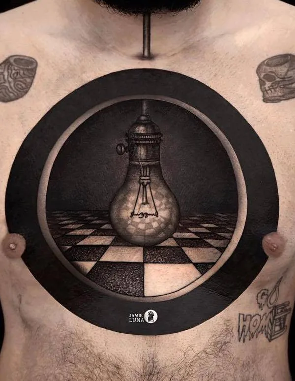 male black and grey realism Tatuaggio su chest #31858 | Tatuatore Jamie Luna