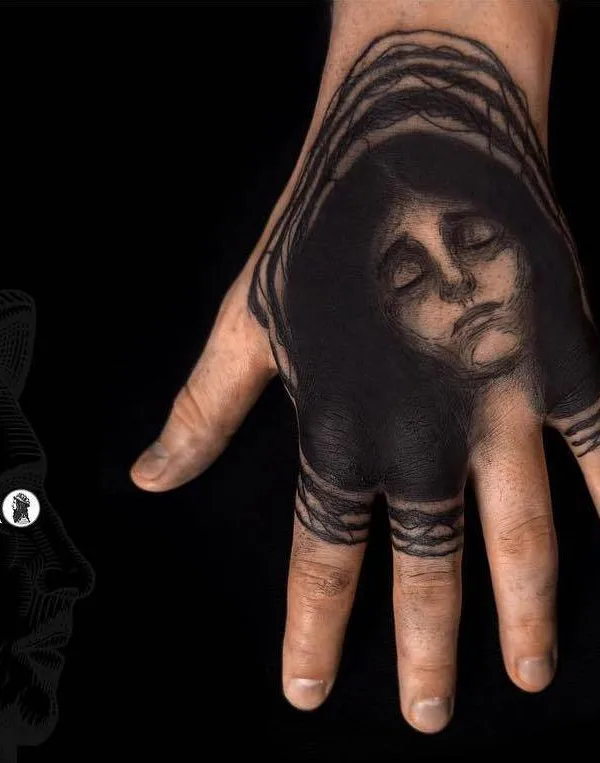 black blackwork Tatuaggio su hand #31854 | Tatuatore Jamie Luna