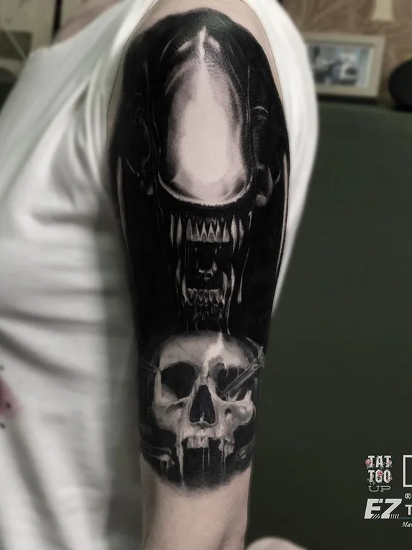 black and grey realism 纹身 在 full sleeve #36936 | 纹身师 Тимур Юзар