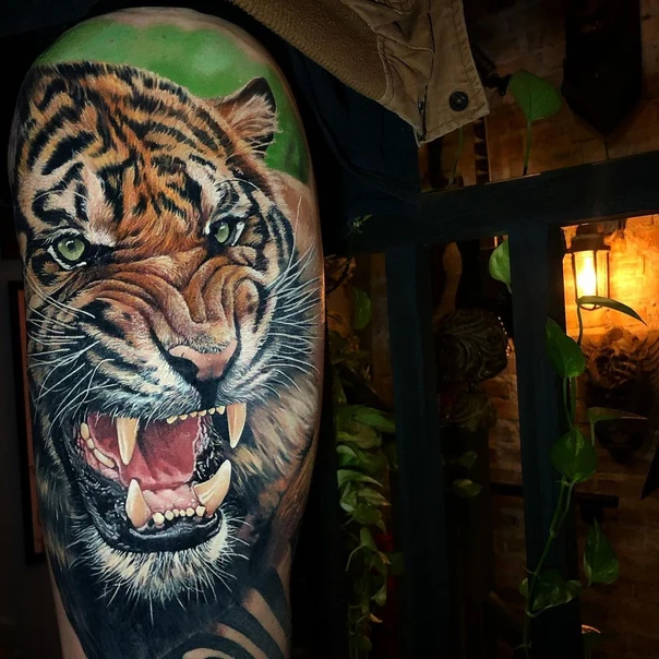 Realism Tiger tattoo on Upper Arm