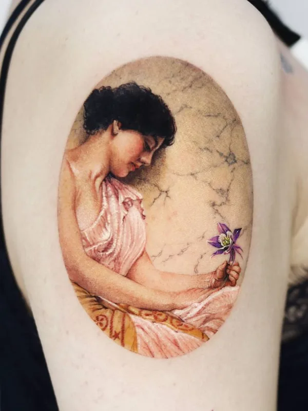 female color realism Tatuaggio su shoulder #41084 | Tatuatore Tattooist Ziho