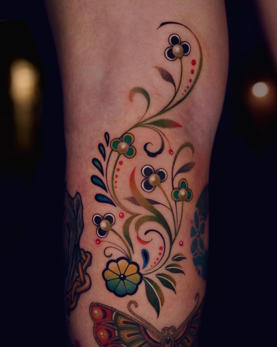 Rosemaling Tattoo  Tattoo ideas  rosemaling tattoo  Norwegian tattoo  Creative tattoos Tattoos